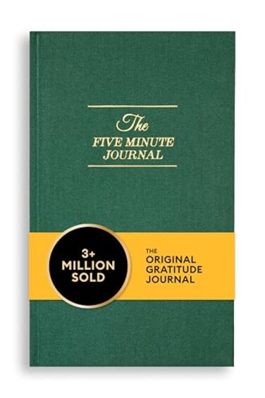 Intelligent Change The Five Minute Journal Original Daily Gratitude 2025 Reflection Manifestation for Mindfulness Undated Daily with Gold Foiling PlasticFree Green
