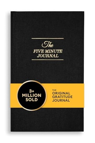 Intelligent Change The Five Minute Journal Original Daily Gratitude Journal 2025 Reflection Manifestation Journal for Mindfulness Undated Daily Journal with Gold Foiling PlasticFree Black