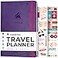 Clever Fox Travel Journal Vacation Trip Organizer with Budget Plan Packing List Travelling Expense Tracker A5 Purple