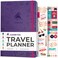 Clever Fox Travel Journal Vacation Trip Organizer with Budget Plan Packing List Travelling Expense Tracker A5 Purple