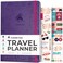 Clever Fox Travel Journal Vacation Trip Organizer with Budget Plan Packing List Travelling Expense Tracker A5 Purple