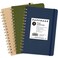 PAPERAGE Lined Spiral Journal Notebook Navy Olive Green Kraft 3 Pack 160 Pages Medium 55 inches x 8 inches 100 GSM Thick Paper Hardcover DoubleWire Spiral Journal Notebook