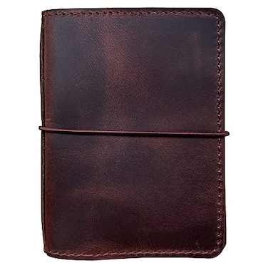 newestor Travelers Notebook Cover with Inner Pockets Card Slots and Pen Holder Passport Size Dark Brown