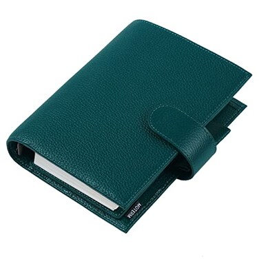 Moterm Personal Luxe Rings Planner Genuine Leather Binder Organizer 30mm Ring PebbledDeep Teal