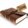 moonster Leather Journal Writing Notebook Vintage Handmade Bound Notepad for Men Women Write in Plain Thick Paper 7x5 Inch Small Blank Pages MOONSTER Drawing Sketchbook Travel Diary Unlined Note Book