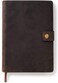 CASE ELEGANCE Full Grain Premium Leather Refillable Journal Cover with A5 Lined Notebook Pen Loop Card Slots Brass Snap