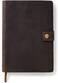 CASE ELEGANCE Full Grain Premium Leather Refillable Journal Cover with A5 Lined Notebook Pen Loop Card Slots Brass Snap