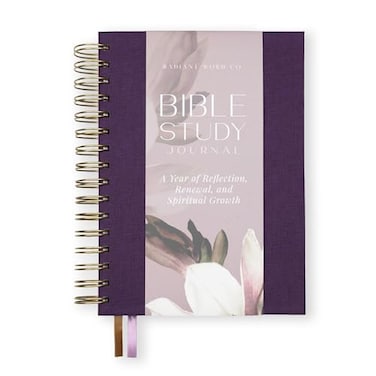 Radiant Words Co Bible Study Journal A Year of Reflection Renewal Spiritual Growth 365Day Guided Scripture Study Prayer Tracker Weekly Reflection Prompts A5 Hardcover Minimalist Elegant Design