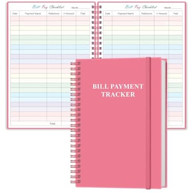 Yaridar Bill Payment Checklist Monthly Bill Organizer Planner for Personal Budgeting Financial Bill Payment Tracker Notebook 58 x 85 Pink