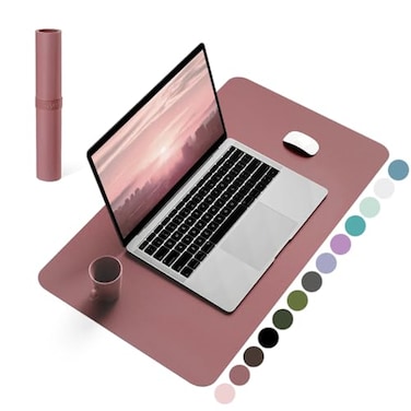 YSAGi NonSlip Leather Desk Pad Waterproof Laptop Computer Desk Keyboard Mat Table Protector Blotter Mat Large Mouse Pad for OfficeWorkHomeDecorDark Pink 236 x 137