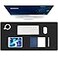 K KNODEL Large Office Leather Desk Mat Mouse and Keyboard Pad Computer and Laptop Mat Desktop Protector and Cover Writing Pad and Blotter 315x157 Black