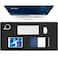 K KNODEL Large Office Leather Desk Mat Mouse and Keyboard Pad Computer and Laptop Mat Desktop Protector and Cover Writing Pad and Blotter 315x157 Black
