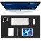 K KNODEL Small Office Leather Desk Mat Mouse and Keyboard Pad Computer and Laptop Mat Desktop Protector and Cover Writing Pad and Blotter 236x138 Black