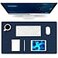 K KNODEL Small Office Leather Desk Mat Mouse and Keyboard Pad Computer and Laptop Mat Desktop Protector and Cover Writing Pad and Blotter 236x138 Dark Blue