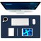 K KNODEL Small Office Leather Desk Mat Mouse and Keyboard Pad Computer and Laptop Mat Desktop Protector and Cover Writing Pad and Blotter 236x138 Dark Blue