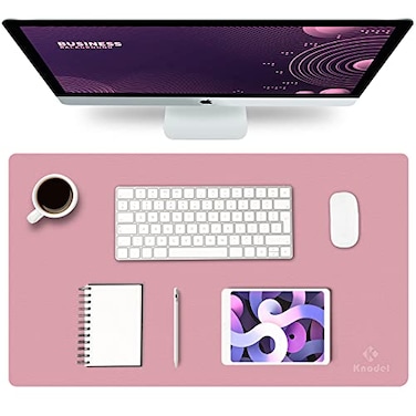 K KNODEL Small Office Leather Desk Mat Mouse and Keyboard Pad Computer and Laptop Mat Desktop Protector and Cover Writing Pad and Blotter 236x138 Purple