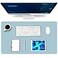 K KNODEL Small Office Leather Desk Mat Mouse and Keyboard Pad Computer and Laptop Mat Desktop Protector and Cover Writing Pad and Blotter 236x138 Light Blue