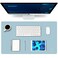 K KNODEL Small Office Leather Desk Mat Mouse and Keyboard Pad Computer and Laptop Mat Desktop Protector and Cover Writing Pad and Blotter 236x138 Light Blue