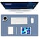 K KNODEL Small Office Leather Desk Mat Mouse and Keyboard Pad Computer and Laptop Mat Desktop Protector and Cover Writing Pad and Blotter 236x138 Lake Blue