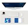 K KNODEL Large Office Leather Desk Mat Mouse and Keyboard Pad Computer and Laptop Mat Desktop Protector and Cover Writing Pad and Blotter 315x157 White