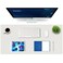 K KNODEL Large Office Leather Desk Mat Mouse and Keyboard Pad Computer and Laptop Mat Desktop Protector and Cover Writing Pad and Blotter 354x17 White