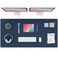 K KNODEL Large Office Leather Desk Mat Mouse and Keyboard Pad Computer and Laptop Mat Desktop Protector and Cover Writing Pad and Blotter 472x236 Dark Blue
