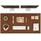 K KNODEL Large Office Leather Desk Mat Mouse and Keyboard Pad Computer and Laptop Mat Desktop Protector and Cover Writing Pad and Blotter 472x236 Brown