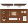 K KNODEL Large Office Leather Desk Mat Mouse and Keyboard Pad Computer and Laptop Mat Desktop Protector and Cover Writing Pad and Blotter 472x236 Brown