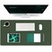 K KNODEL Large Office Leather Desk Mat Mouse and Keyboard Pad Computer and Laptop Mat Desktop Protector and Cover Writing Pad and Blotter 315x157 Dark Green