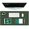 K KNODEL Large Office Leather Desk Mat Mouse and Keyboard Pad Computer and Laptop Mat Desktop Protector and Cover Writing Pad and Blotter 315x157 Dark Green