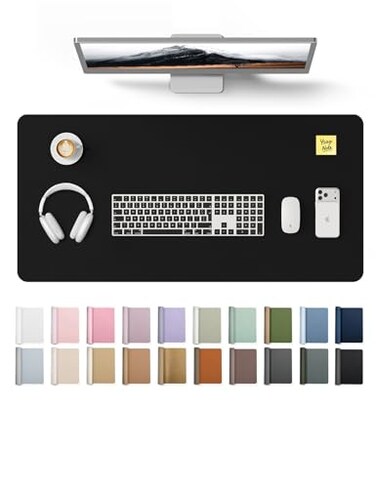 YSAGi Large Extended PU Leather Desk Pad Protector NonSlip Waterproof Desk Mat for Office Home Easy Clean Mouse Pad Laptop Writing Blotter 354x17 Black