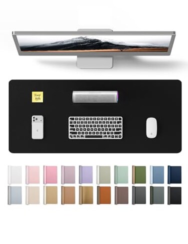 YSAGi Leather Office Desk Pad Protector Large Mouse Pad NonSlip PU Leather Laptop Desk Blotter Waterproof Writing Pad for Office and Home Black 236 x 138
