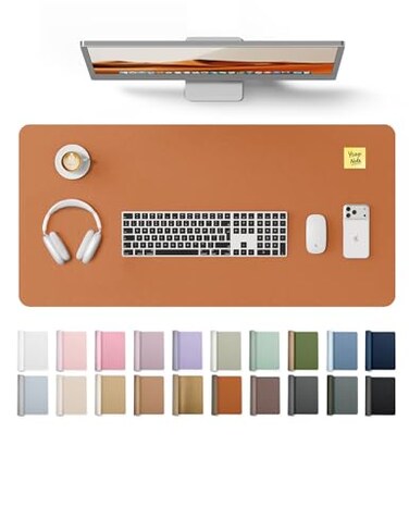 YSAGi Leather Desk Protector Office Mat Large Mouse Mat NonSlip PU Leather Blotter Laptop Desk Mat Waterproof Writing Pad for Office and Home Brown 354 x 17