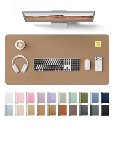 YSAGi Leather Desk Protector Office Mat Large Mouse Mat NonSlip PU Leather Blotter Laptop Desk Mat Waterproof Writing Pad for Office and Home Khaki 315 x 158