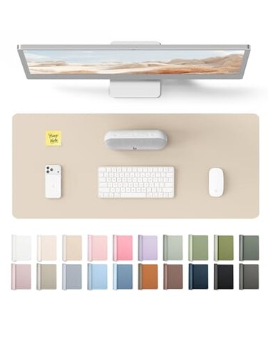 YSAGi Leather Desk Pad Protector Office Desk Mat Large Mouse Pad NonSlip PU Leather Desk Blotter Waterproof Laptop Desk Writing Pad for Office and Home 236 x 138 Eggshell