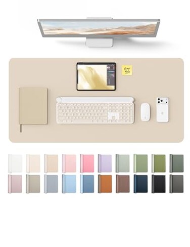 YSAGi Leather Desk Protector Office Mat Large Mouse Mat NonSlip PU Leather Blotter Laptop Desk Waterproof Writing Pad for Office and Home Eggshell 354 x 17