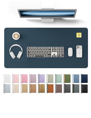 YSAGi Leather Desk Protector Office Mat Large Mouse Mat NonSlip PU Leather Blotter Laptop Pad Waterproof Writing Pad for Office and Home Dark Blue 354 x 17