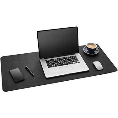 Gallaway Leather Desk Mat Office Writing Desk Pad Large 36 x 17 Black for Top of Desks Gift Ready Elegant Computer Desk Cover Protector PU Leather