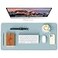 WAYBER Leather Desk Pad Protector Waterproof Mouse Pad PU Desk Mat Office Desk Cover Desk Writing Mat for OfficeHomeWorkCubicle Light BlueSilver 355x17 in
