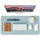 WAYBER Leather Desk Pad Protector Waterproof Mouse Pad PU Desk Mat Office Desk Cover Desk Writing Mat for OfficeHomeWorkCubicle Light BlueSilver 355x17 in