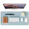 WAYBER Leather Desk Pad Protector Waterproof Mouse Pad PU Desk Mat Office Desk Cover Desk Writing Mat for OfficeHomeWorkCubicle Light BlueSilver 355x17 in