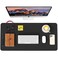 WAYBER Leather Desk Pad Protector Waterproof Mouse Pad PU Desk Mat Office Desk Cover Desk Writing Mat for OfficeHomeWorkCubicle Black 355x17 in