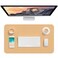 Hsurbtra Desk Pad 236 x 138 PU Leather Desk Mat M Extended Mouse Pad Waterproof Desktop Blotter Protector NonSlip Ultra Thin Small Laptop Keyboard Writing Mat for Office Home Earth Yellow