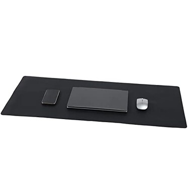 Wolaile Desk Pad 36x17 inchesPU Leather Desk BlotterNonSlip Base Waterproof Surface Office Desk Mat ProtectorOld Desktop Cover DecorLarge Mouse PadBlack
