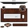 ELIZO Leather Desk Pad Real Leather Desk Mat Thick 3mm Double Layer 32x16 Cover Blotter Desk Protector Large Computer Mat for Keyboard Mouse Pad Table Laptop Mat Office Accessories Antique