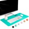 FTC PU Leather Desk Pad Desk Blotter NonSlip Flannelette Base Stitched Desk Mat for Keyboard Mouse Writing Home or Office Turquoise 315 x 1575