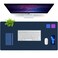 K KNODEL Desk Mat Blotter DualSided Office Desk Pad Waterproof Desk Mat for Desktop Desk Blotters PVC Leather Pad Protector Dark Blue 315 x 157