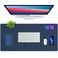 K KNODEL Desk Mat Blotter DualSided Office Desk Pad Waterproof Desk Mat for Desktop Desk Blotters PVC Leather Pad Protector Dark Blue 354 x 17