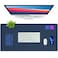 K KNODEL Desk Mat Blotter DualSided Office Desk Pad Waterproof Desk Mat for Desktop Desk Blotters PVC Leather Pad Protector Dark Blue 354 x 17