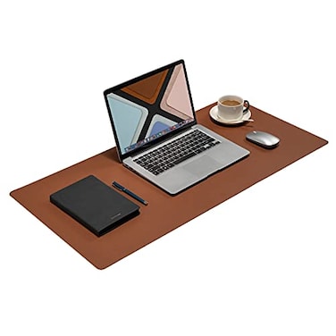 Wolaile Desk Pad Blotter 36x17 in Large PU Leather Mouse PadWaterproof NonSlip Writing Desktop Protector MatOffice Desk AccessoryBrown
